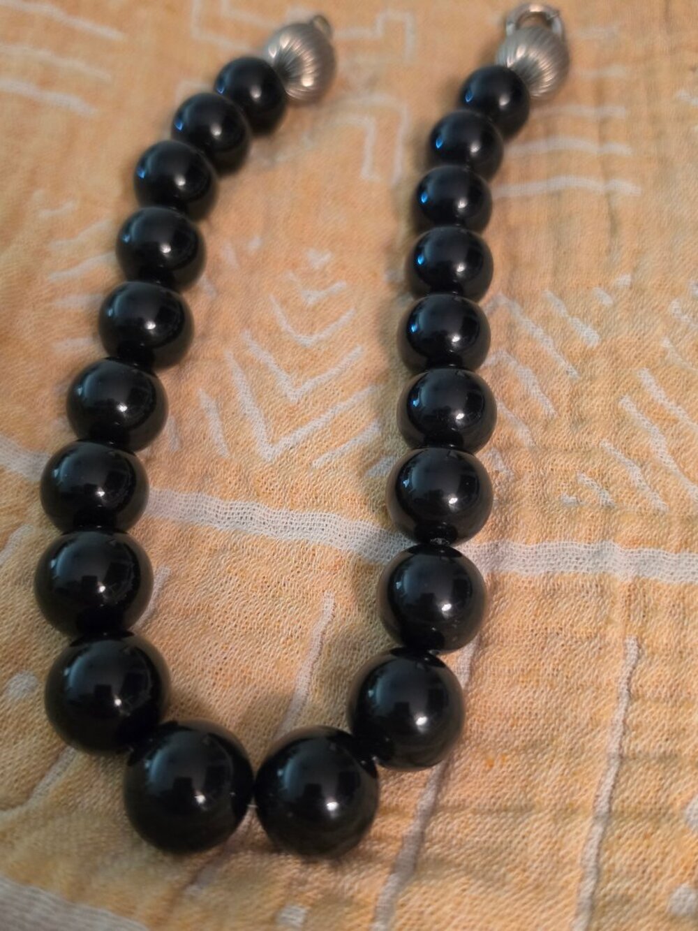 ✨ Classic Bold Vintage Graduated Black Onyx Statement Necklace ✨